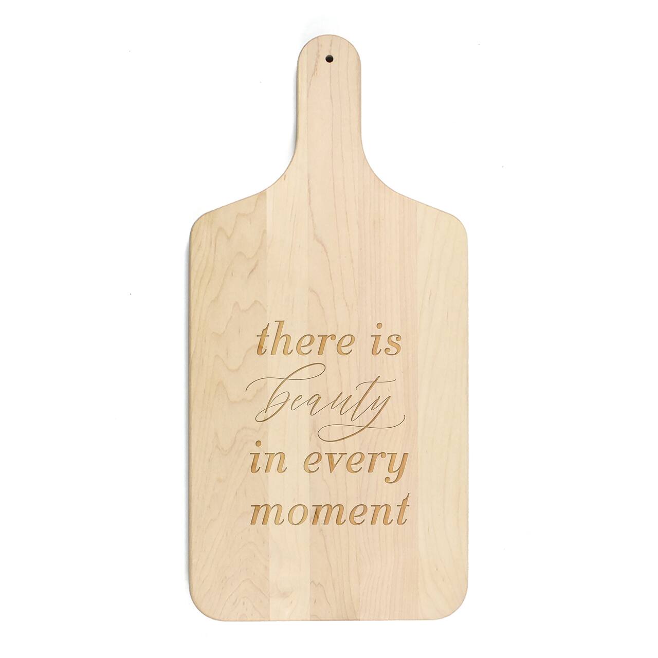 17" Beauty in Every Moment Maple Paddle Cutting Board